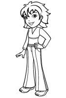A coloring page of polly pocket